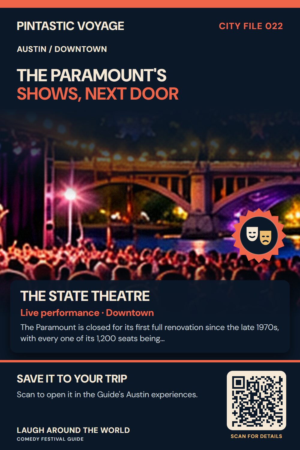Pin: The State Theatre, live performance in Downtown, Austin