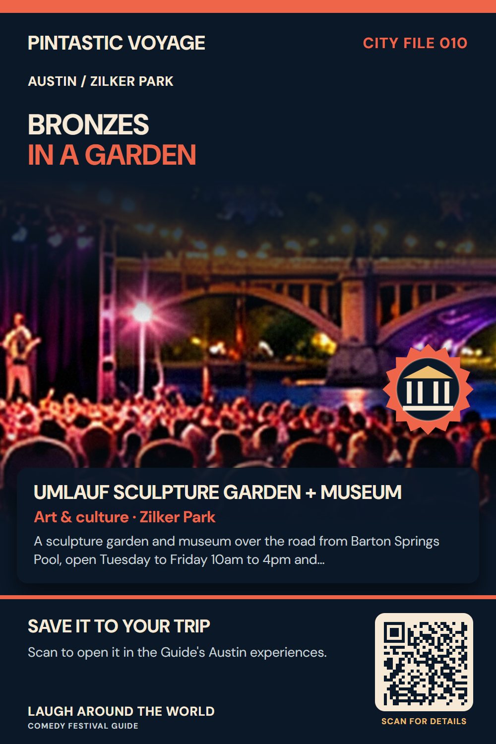 Pin: UMLAUF Sculpture Garden + Museum, art & culture in Zilker Park, Austin