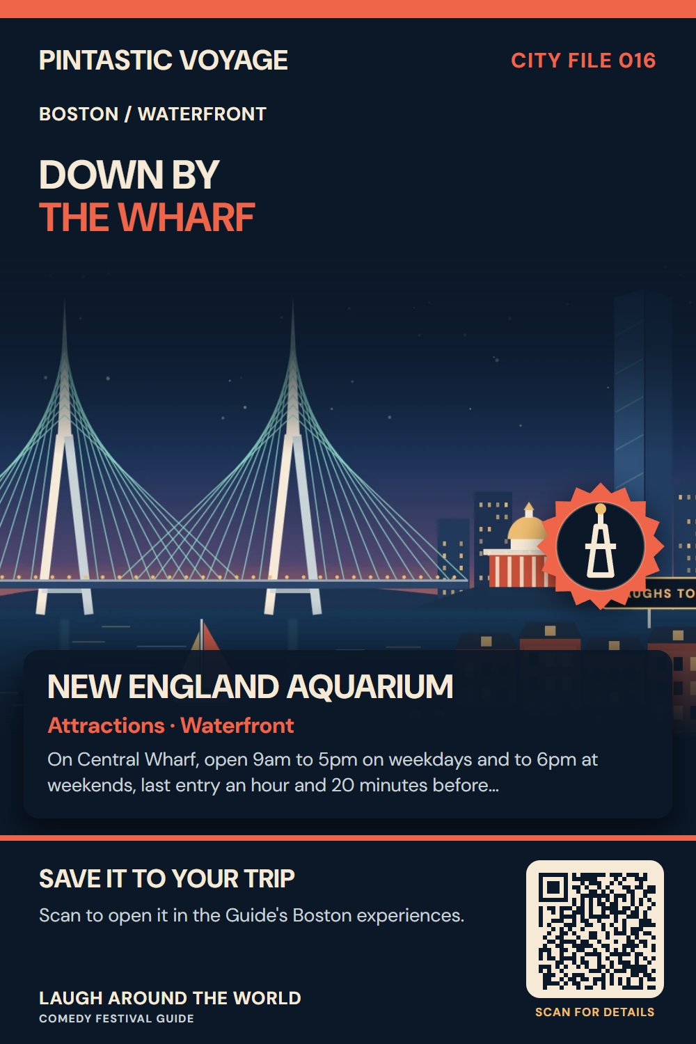 Pin: New England Aquarium, attractions in Waterfront, Boston
