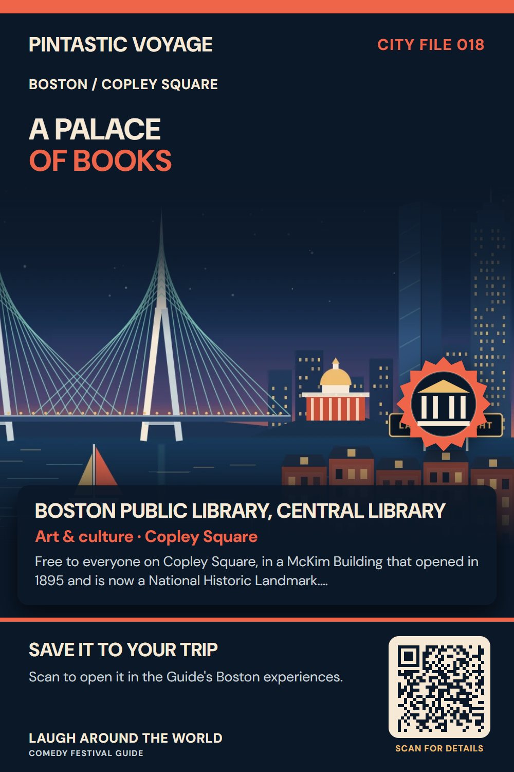 Pin: Boston Public Library, Central Library, art & culture in Copley Square, Boston