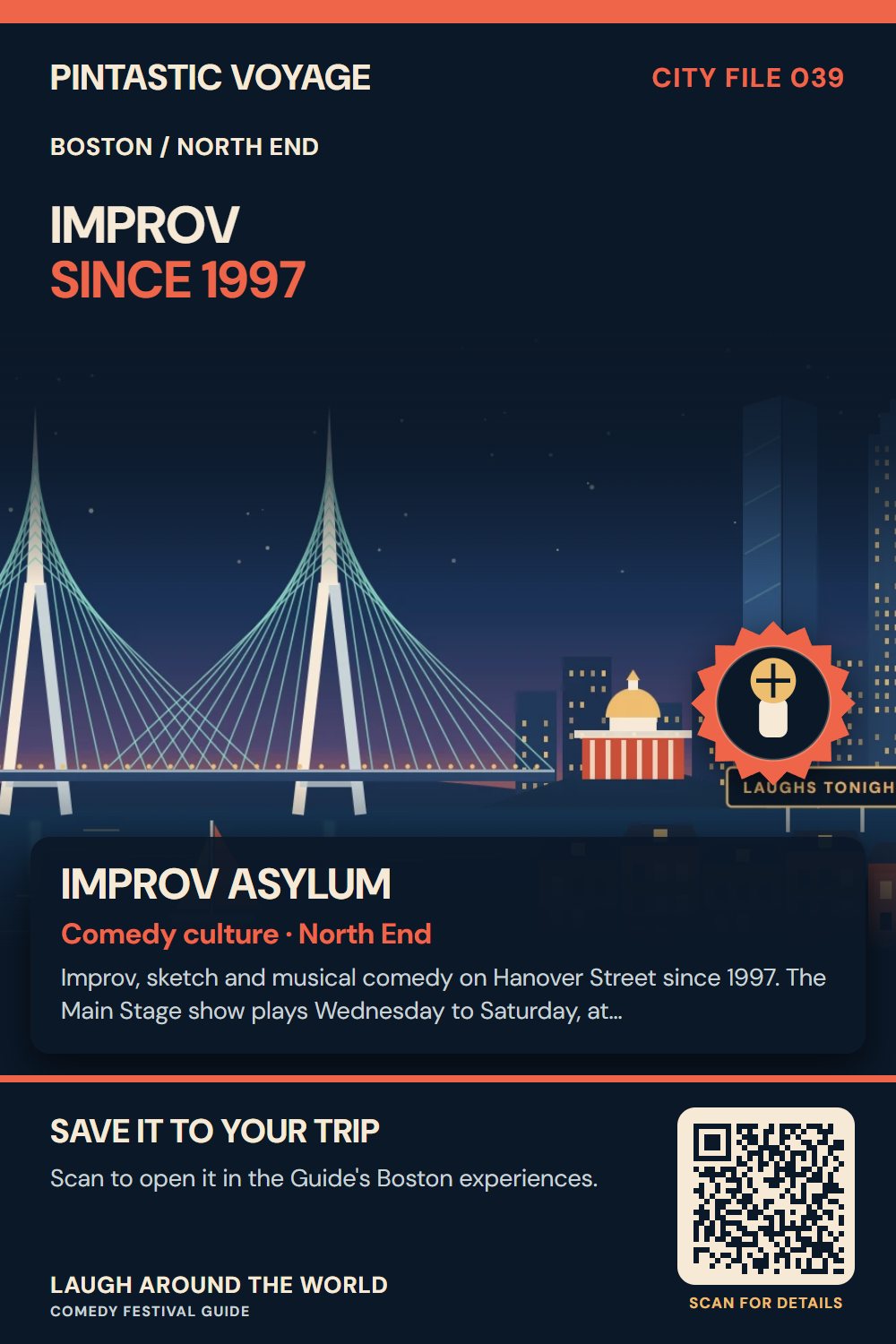 Pin: Improv Asylum, comedy culture in North End, Boston