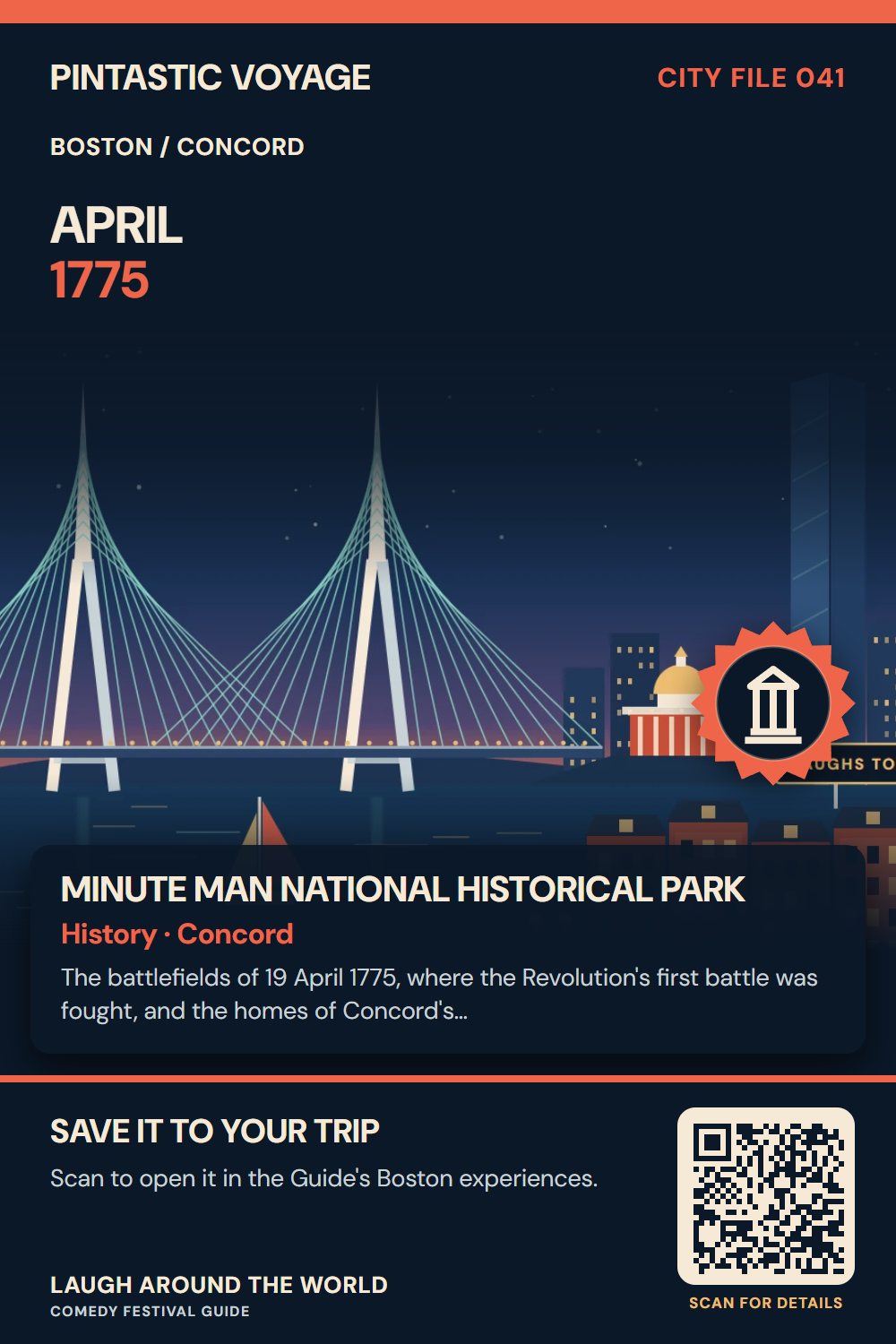 Pin: Minute Man National Historical Park, history in Concord, Boston