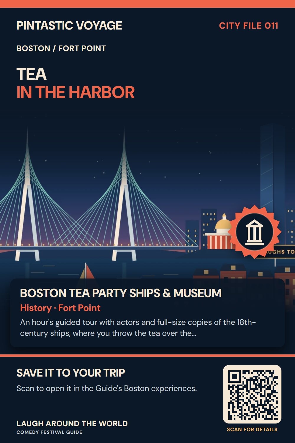 Pin: Boston Tea Party Ships & Museum, history in Fort Point, Boston