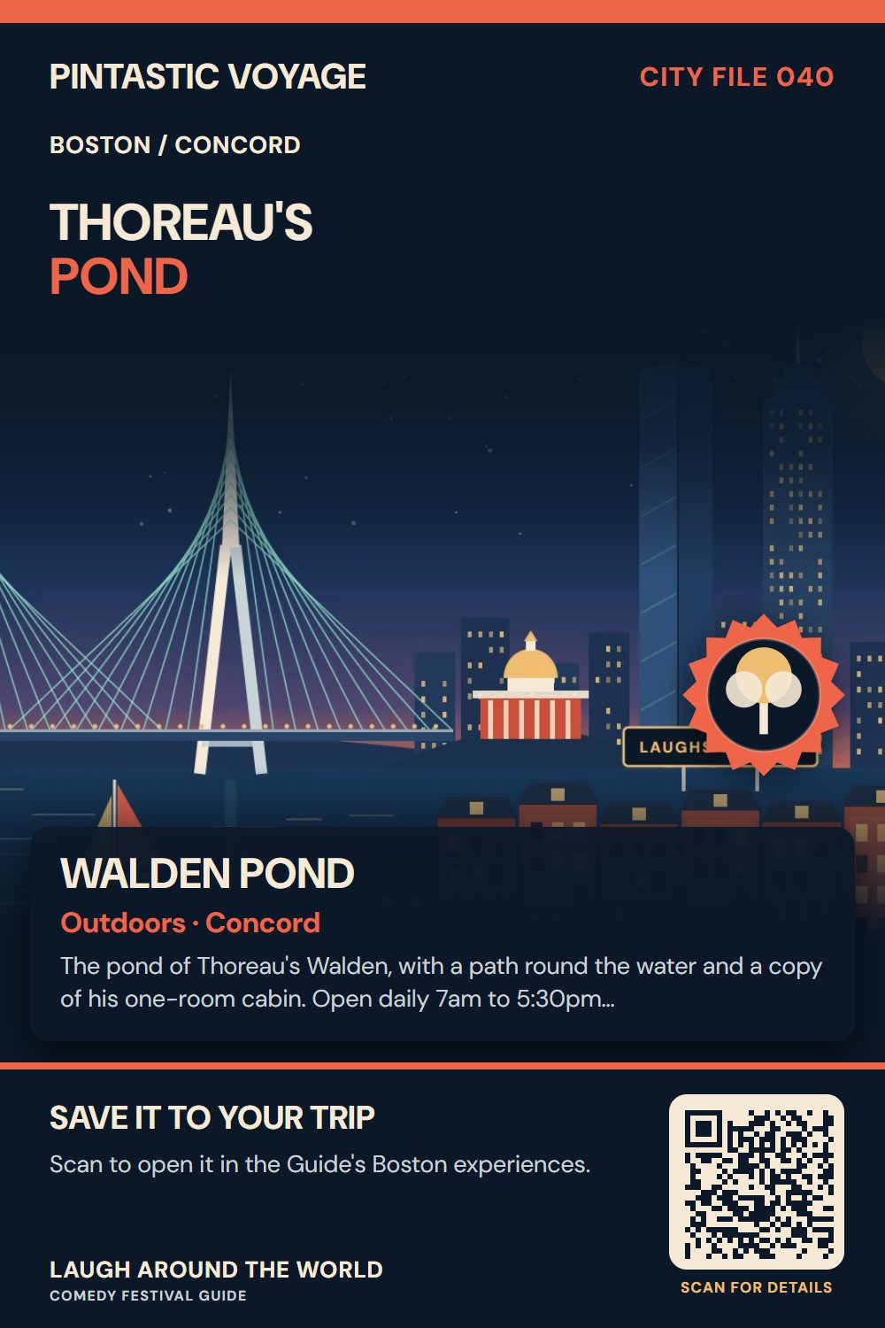 Pin: Walden Pond, outdoors in Concord, Boston