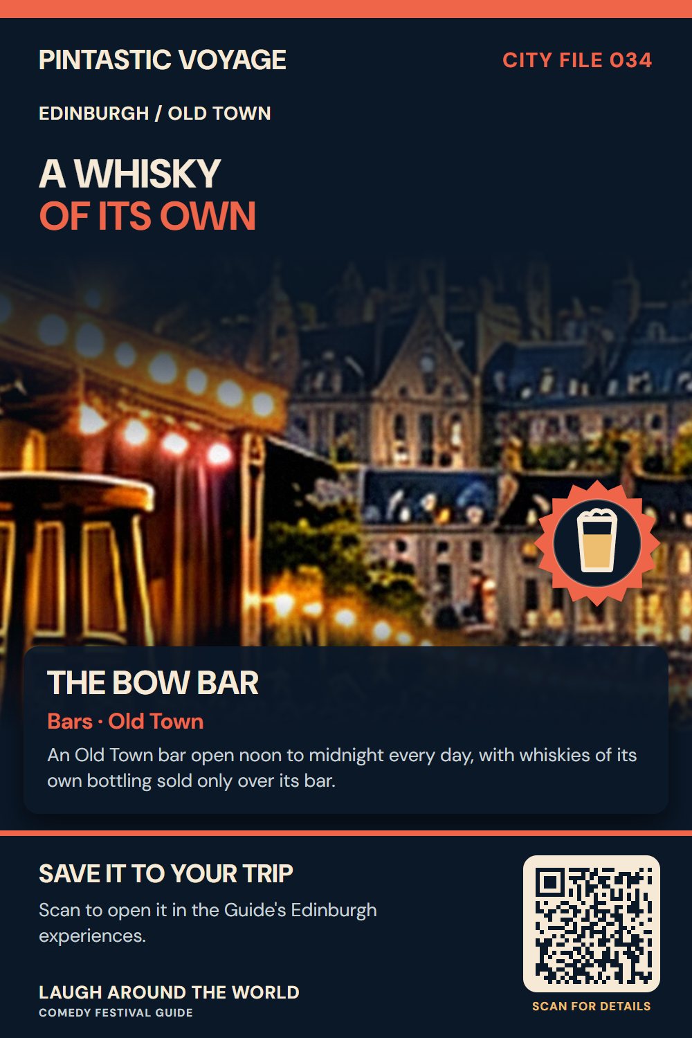 Pin: The Bow Bar, bars in Old Town, Edinburgh