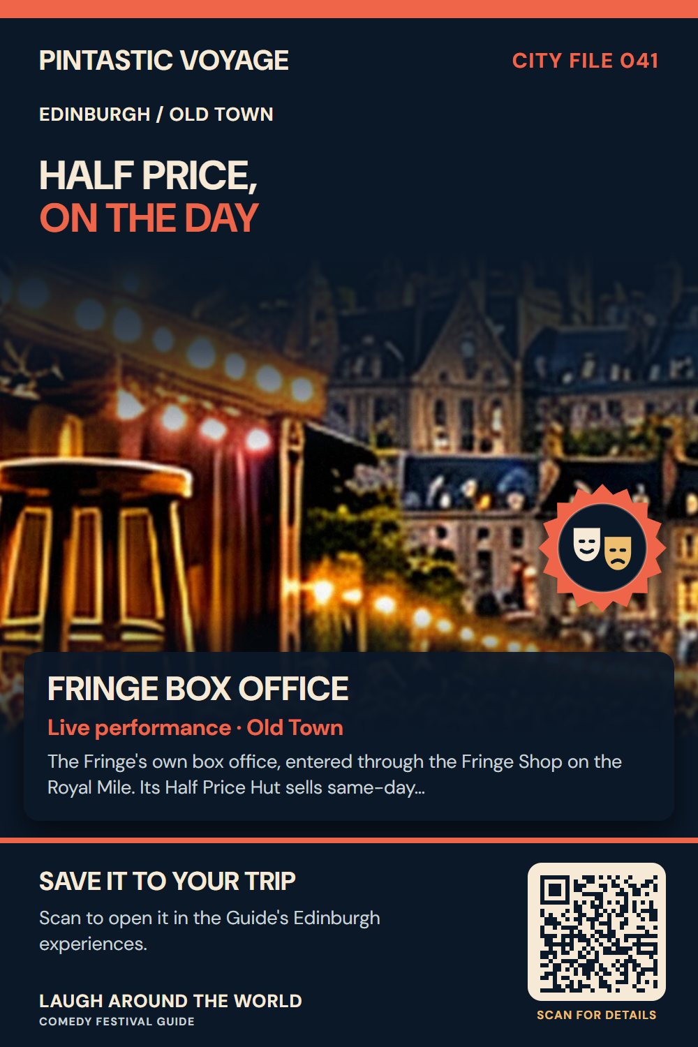 Pin: Fringe Box Office, live performance in Old Town, Edinburgh