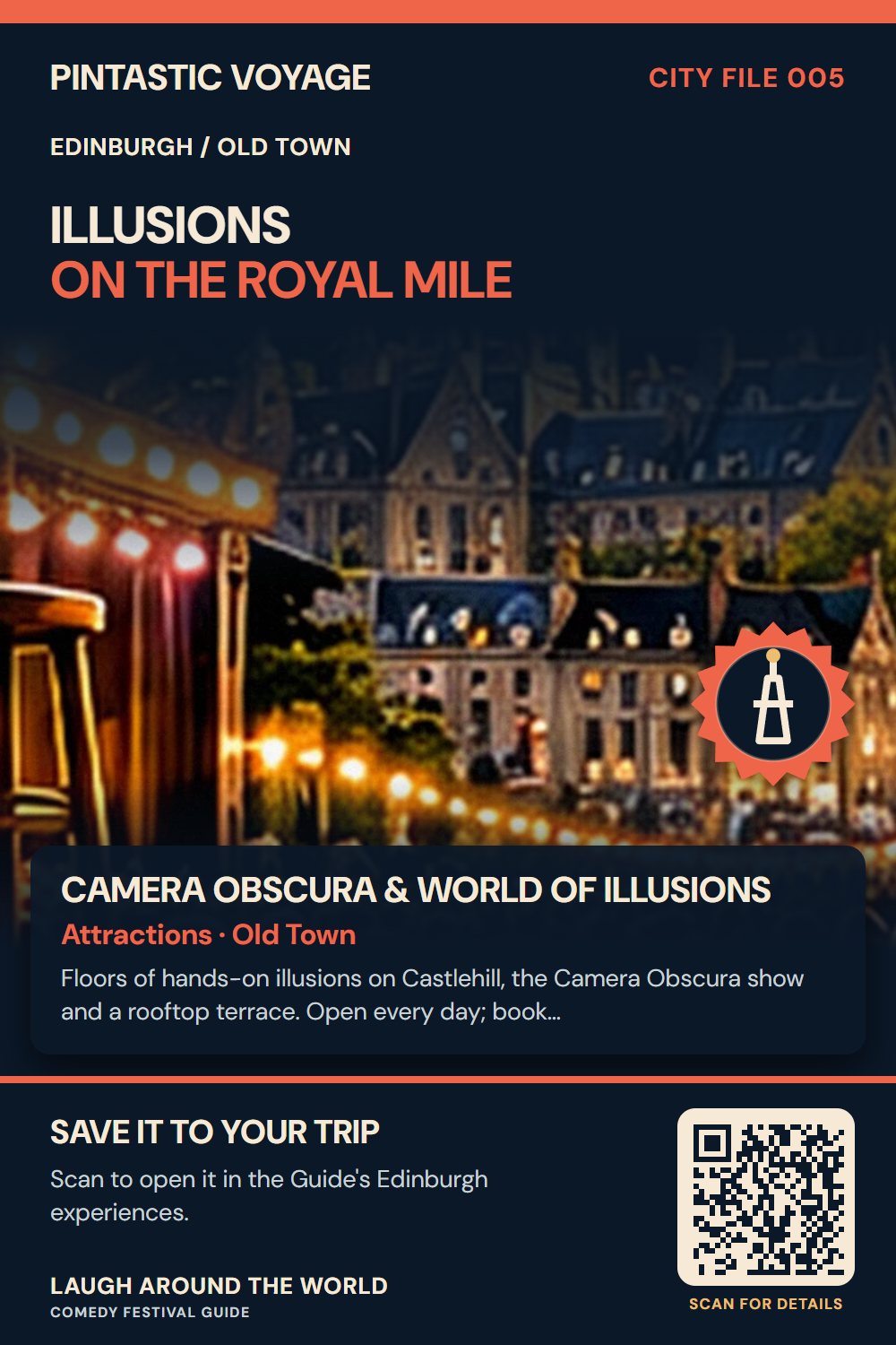 Pin: Camera Obscura & World of Illusions, attractions in Old Town, Edinburgh