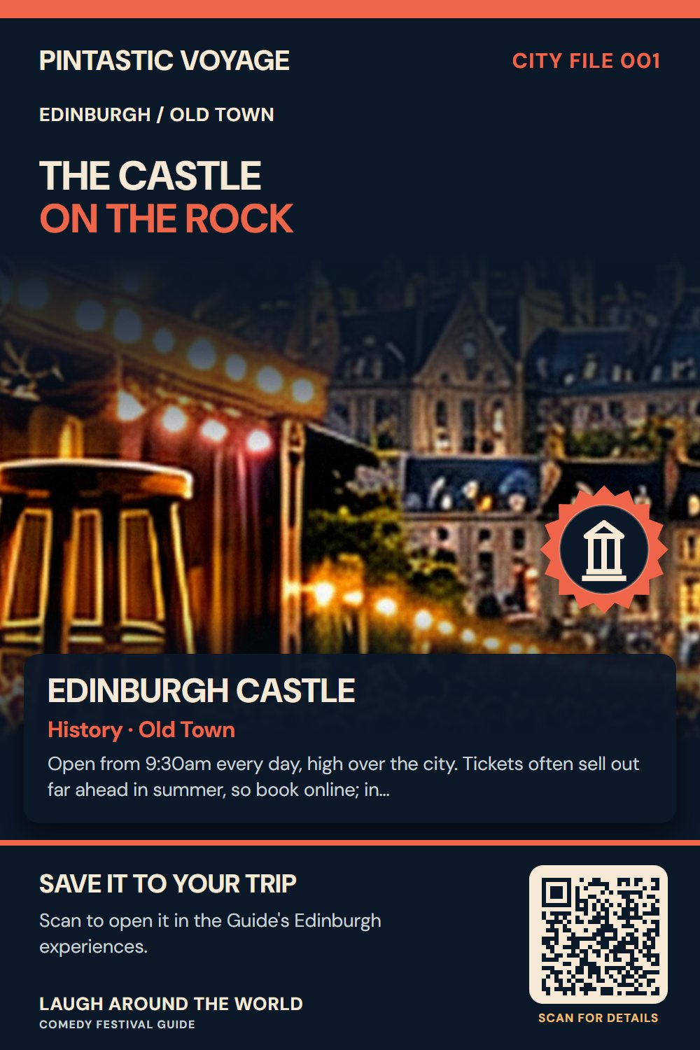 Pin: Edinburgh Castle, history in Old Town, Edinburgh