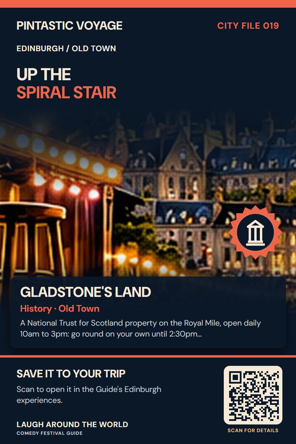 Pin: Gladstone's Land, history in Old Town, Edinburgh