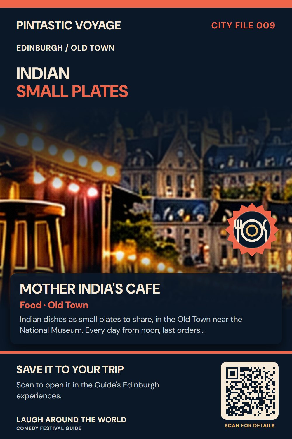 Pin: Mother India's Cafe, food in Old Town, Edinburgh