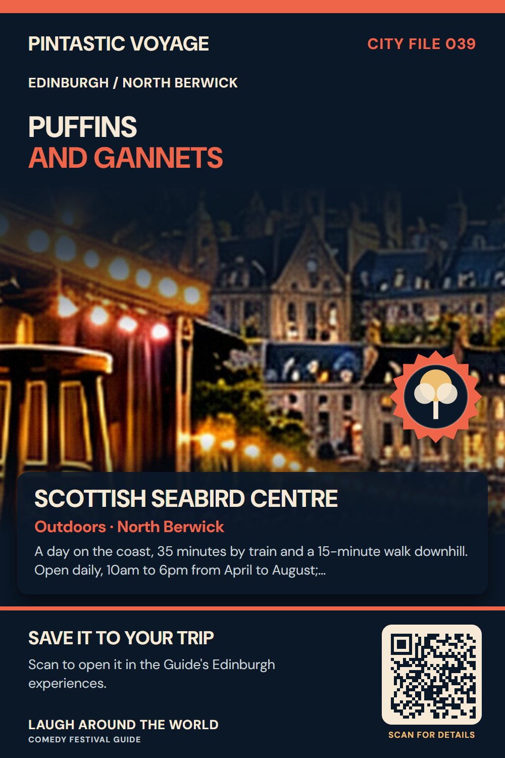 Pin: Scottish Seabird Centre, outdoors in North Berwick, Edinburgh