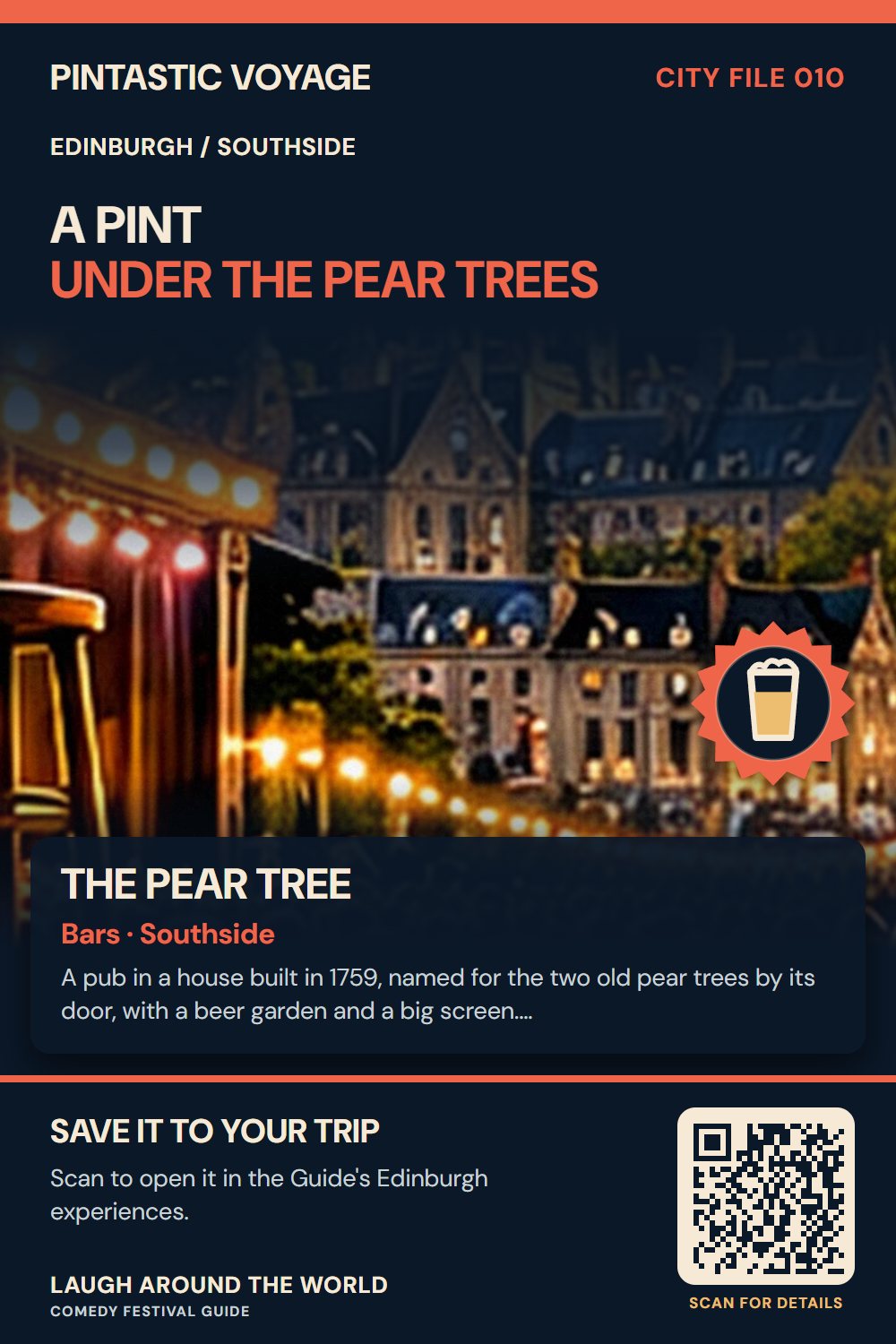 Pin: The Pear Tree, bars in Southside, Edinburgh