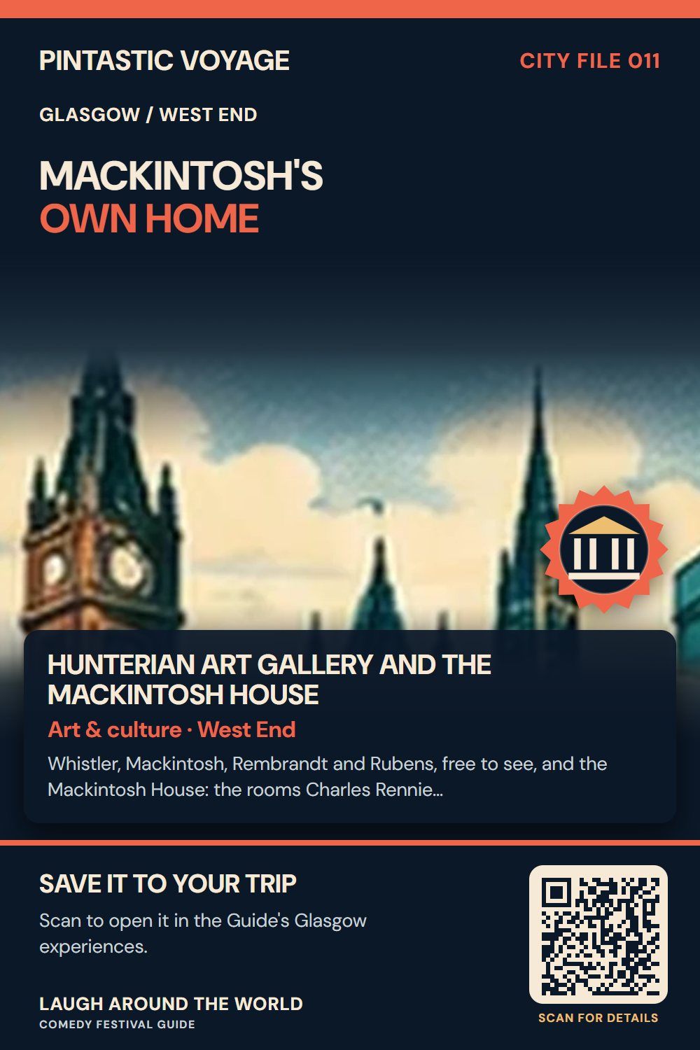 Pin: Hunterian Art Gallery and the Mackintosh House, art & culture in West End, Glasgow