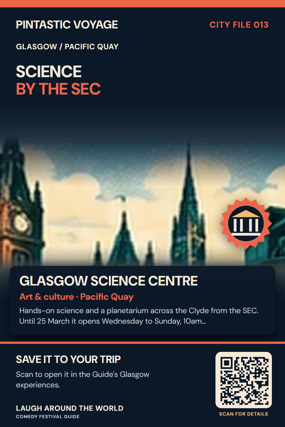 Pin: Glasgow Science Centre, art & culture in Pacific Quay, Glasgow
