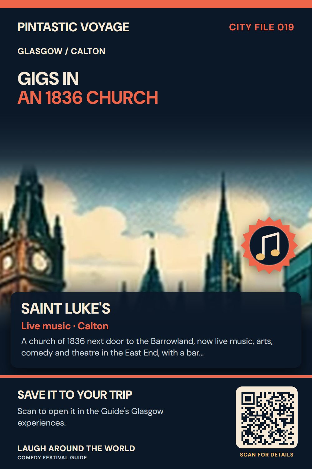 Pin: Saint Luke's, live music in Calton, Glasgow