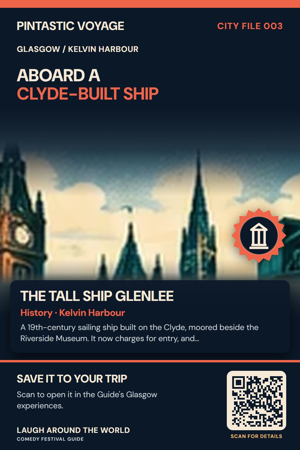 Pin: The Tall Ship Glenlee, history in Kelvin Harbour, Glasgow
