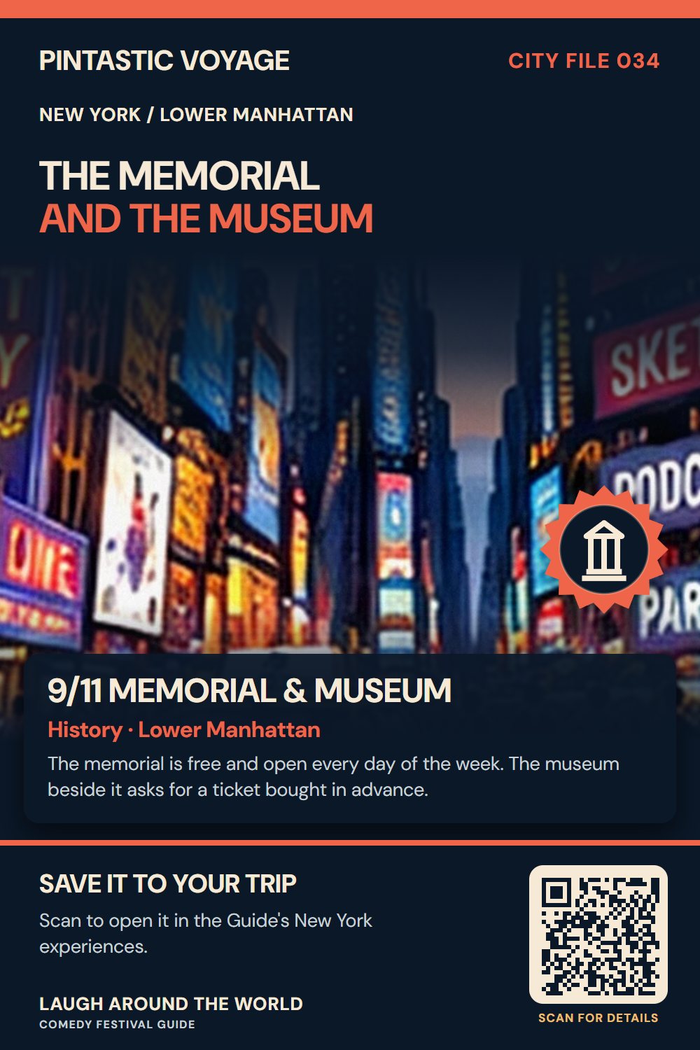 Pin: 9/11 Memorial & Museum, history in Lower Manhattan, New York
