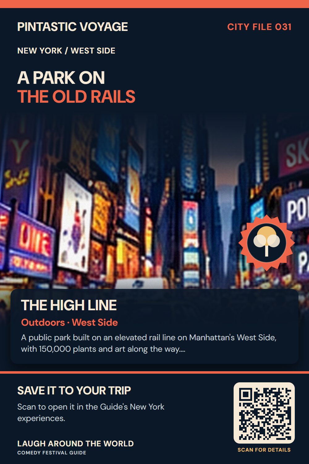 Pin: The High Line, outdoors in West Side, New York