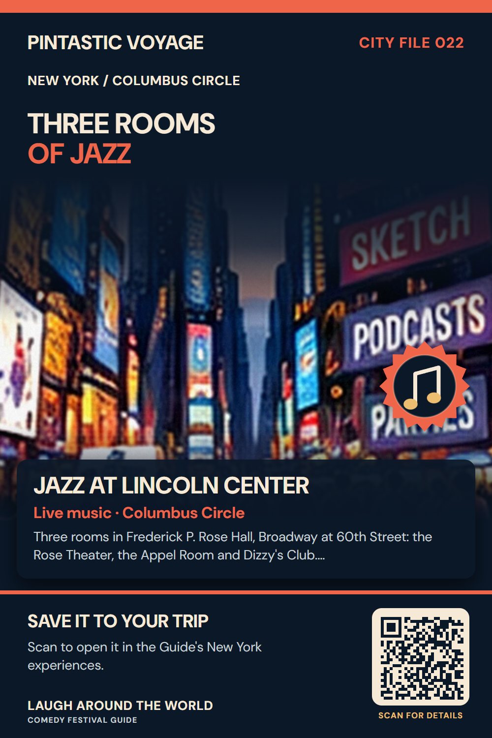 Pin: Jazz at Lincoln Center, live music in Columbus Circle, New York
