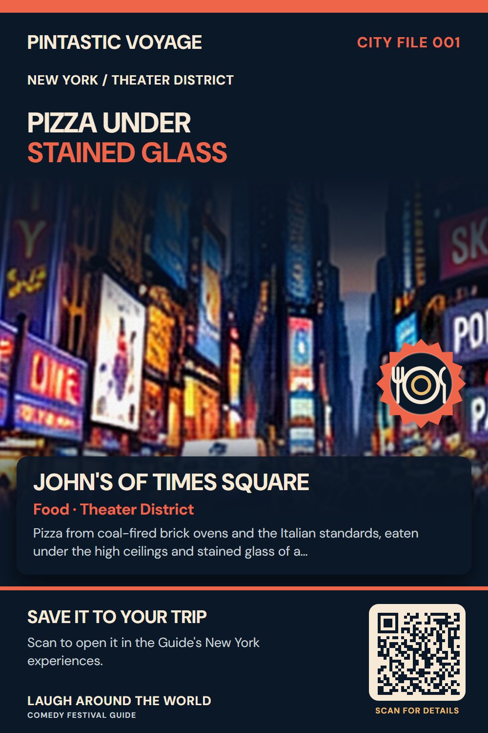 Pin: John's of Times Square, food in Theater District, New York