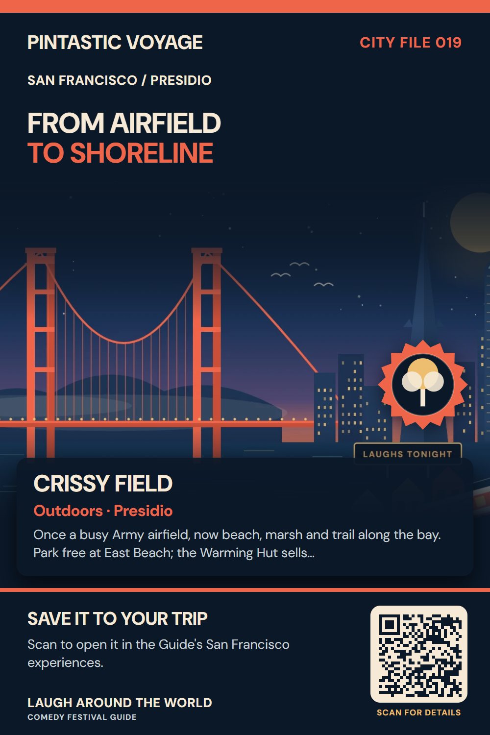 Pin: Crissy Field, outdoors in Presidio, San Francisco