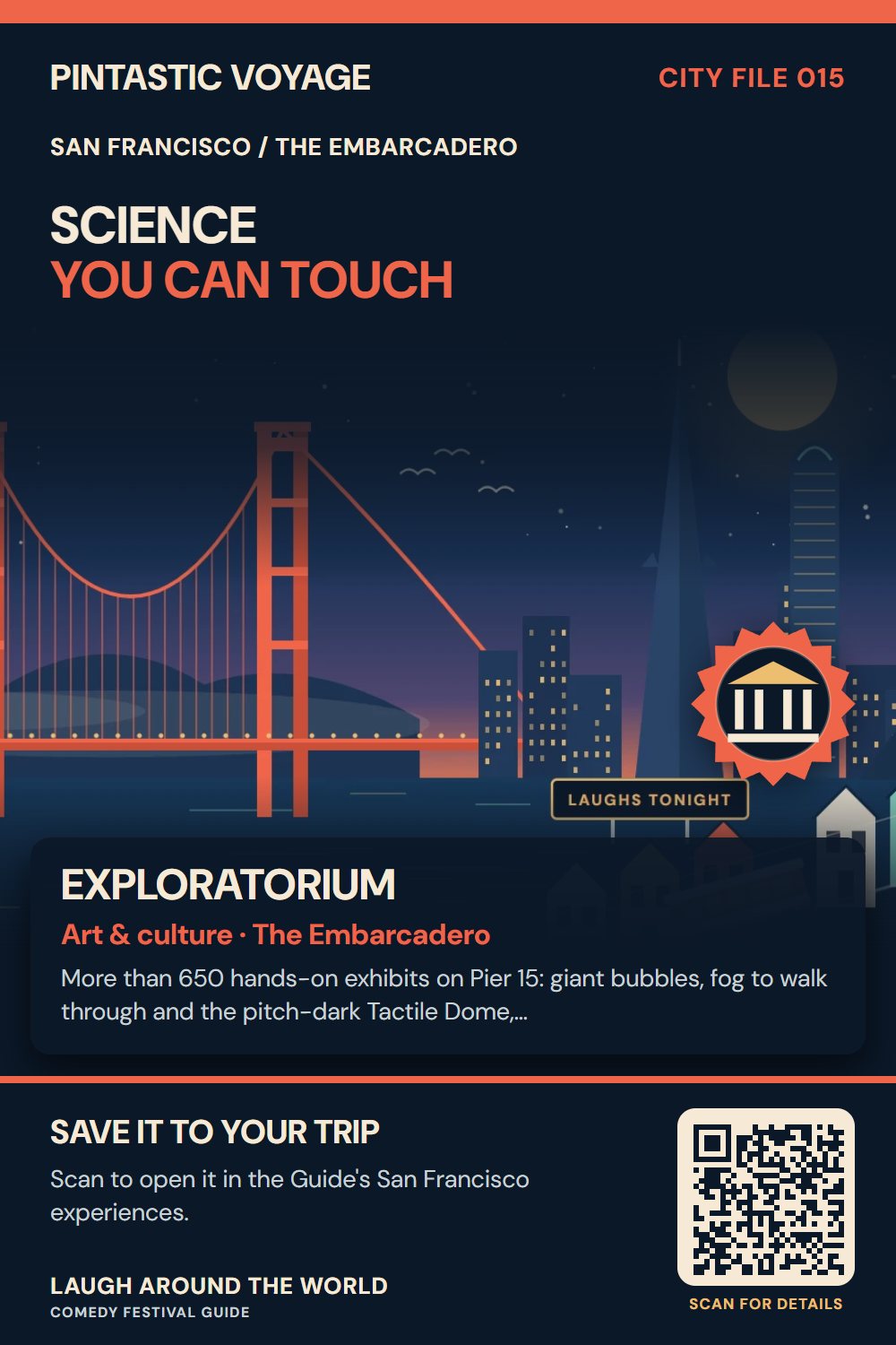 Pin: Exploratorium, art & culture in The Embarcadero, San Francisco