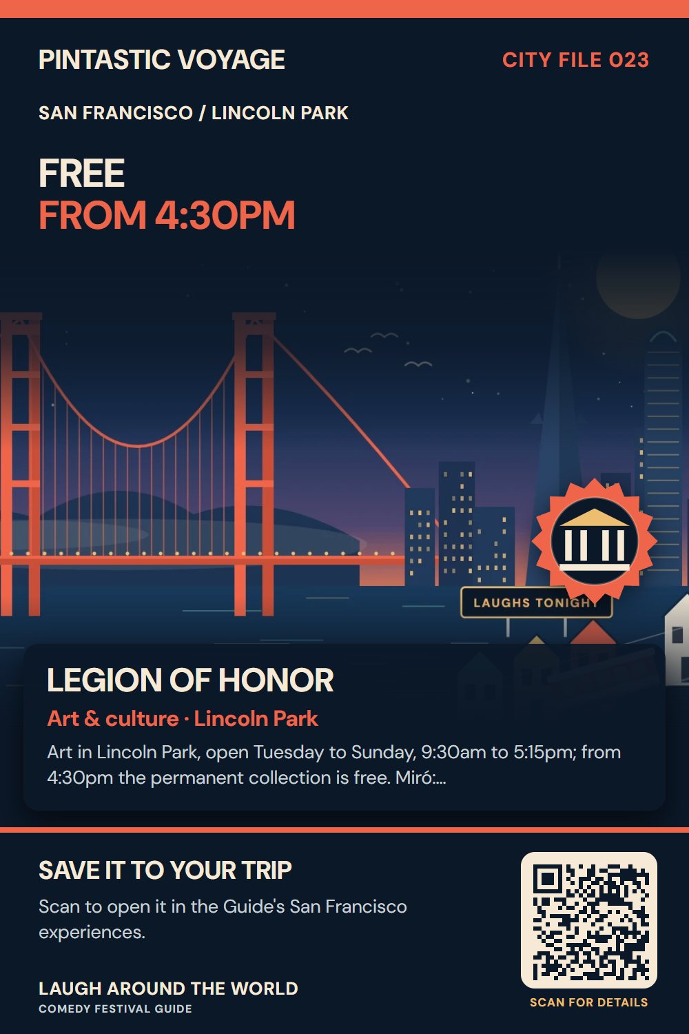 Pin: Legion of Honor, art & culture in Lincoln Park, San Francisco