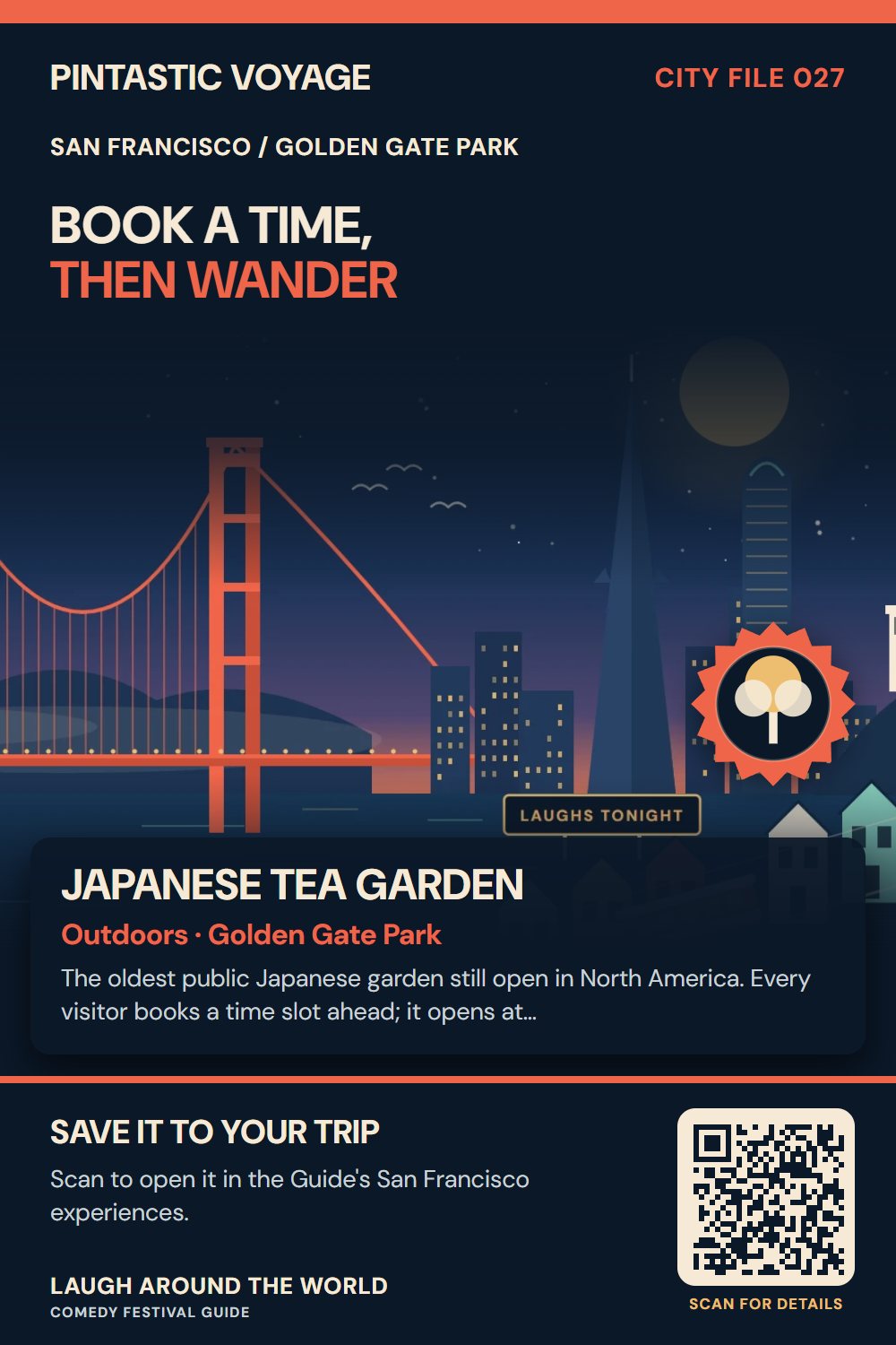 Pin: Japanese Tea Garden, outdoors in Golden Gate Park, San Francisco